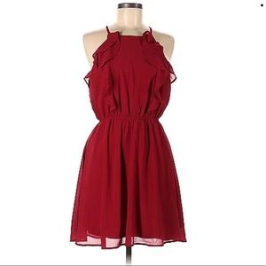 Monteau Red Ruffle Dress Size Medium